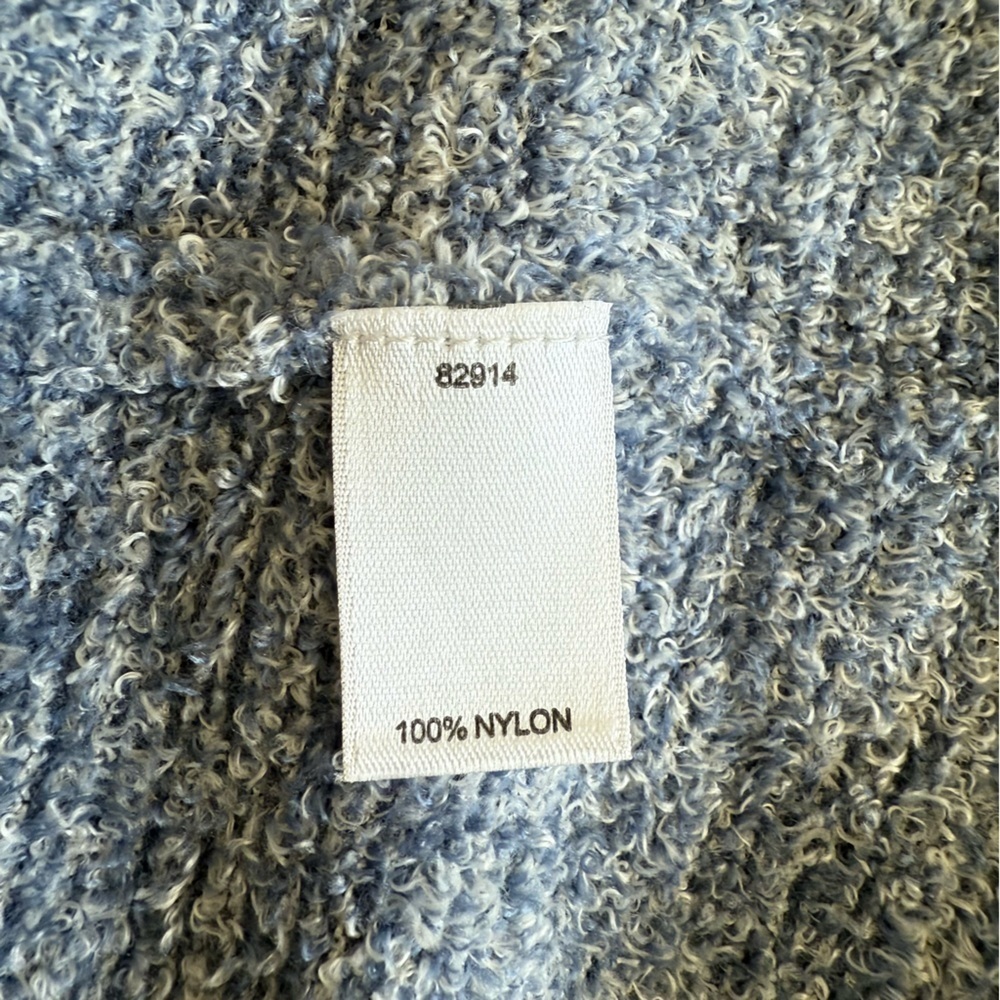 Shimera Cozy Soft Blue & White Fuzzy Open Front Hi Low Cardigan Medium - Picture 12 of 12